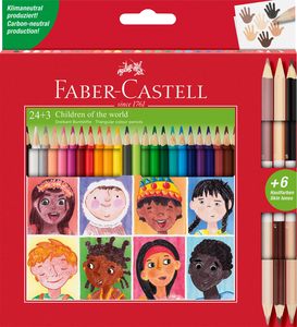 Faber-Castell Színes ceruza-készlet 24+3db-os bicolor háromszögletű (24db alap szín +3db kerek testű bicolor testszín)