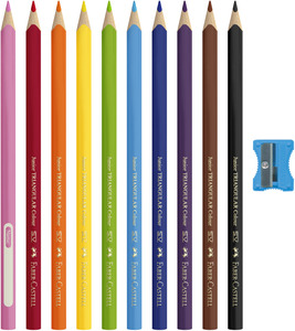 Faber-Castell Színes ceruza-készlet 10db-os háromszögletű Jumbo Junior + hegyező