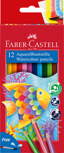 Faber-Castell Színes ceruza-készlet 12db-os hatszögletű akvarell + ecset