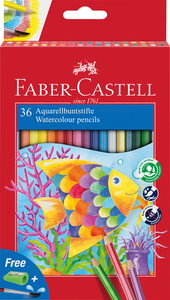 Faber-Castell Színes ceruza-készlet 36db-os hatszögletű akvarell + ecset
