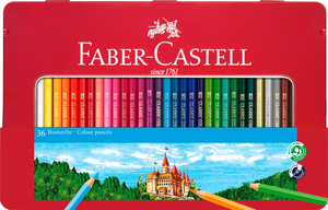 Faber-Castell Színes ceruza-készlet 36db-os hatszögletű kastélyos fém dobozban