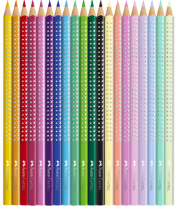 Faber-Castell Színes ceruza-készlet 20db-os háromszögletű SPARKLE pillangós fém dobozban (12db alap +8db pasztell szín)