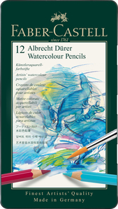 Faber-Castell Akvarell sz&iacute;nesceruza-k&eacute;szlet 12db-os hatsz&ouml;gletű ALBRECHT D&Uuml;RER f&eacute;m dobozban