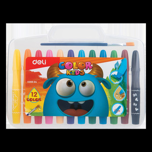 DELI Zsírkréta, zselés, kitekerhető, 12 darabos, COLOR KIDS