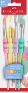 Faber-Castell Ecsetkészlet 4db-os puha tapintású pasztell kerek/lapos végű (4;8;10/12-es méretű)