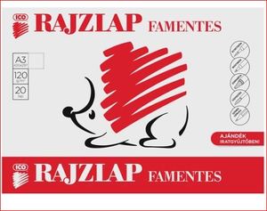 Rajzlap, famentes, 20 lap, A3, 120g, Süni, iratgyűjtőben