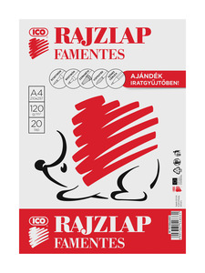 Rajzlap, famentes, 20 lap, A4, 120g, Süni, iratgyűjtőben