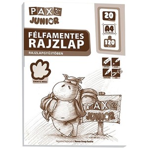Rajzlap, félfamentes, 20 lap, A4, 120g, PAX JUNIOR, iratgyűjtőben
