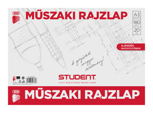 ICO STUDENT MŰSZAKI RAJZLAP 20 LAP A/3, 180g