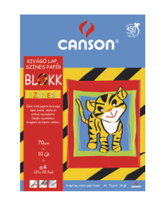 Kivágólap-blokk, 10 lap, A4, 80g, CANSON STUDENT, színes