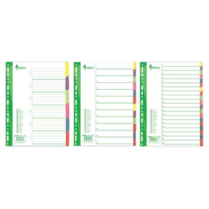 Elv&aacute;laszt&oacute; lap műanyag 12r&eacute;szes, sz&iacute;nes,