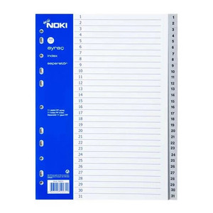 Sz&aacute;mregiszter műanyag feh&eacute;r A4 1-31