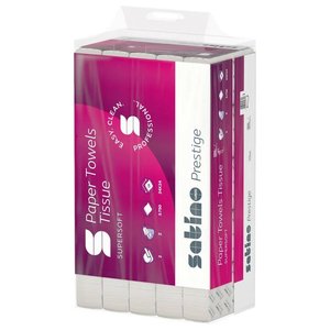 Interfold 'Z' hajt. kézt. 2 rtg. 150 lap/csom  FEHÉR 100% cellulóz,  WEPA SATINO PRESTIGE 275000 24x24 cm. ( H2 ) PT3