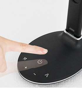 Asztali LED lámpa digitális kijelzővel, fekete, 7W