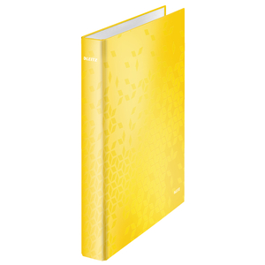 Leitz WOW karton gyűrűskönyv, 4 gyűrű, sárga 42420016