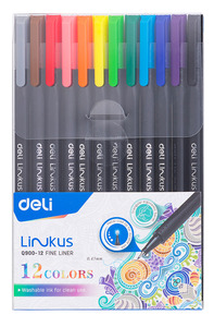 DELI Tűfilc készlet - 0.45mm / 12 darabos