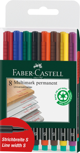 Faber-Castell Alkoholos filctollkészlet 8db-os S-es heggyel