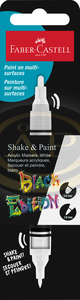 Faber-Castell K&eacute;tv&eacute;gű akril filctoll BLACK EDITION Shake&Paint feh&eacute;r sz&iacute;nű