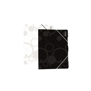 P+P Black&White gumis mappa,A4,fekete,polipropilén