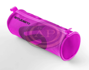 Tolltart&oacute; Ico Student pink / fekete, Henger alak&uacute; textil tolltart&oacute;.