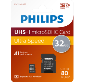 Philips Micro SDHC Memóriakártya 32GB Class 10 UHS-I U1 Adapter