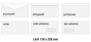 Boríték LA4 öntapadó 110x220mm