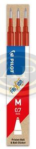 Tollbet&eacute;t Pilot Frixion Ball / Clicker rollerhez, piros, 3db/csomag