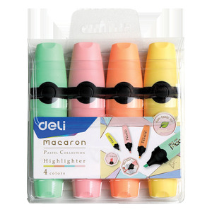 Szövegkiemelő készlet, 1-5 mm, DELI Macaron, 4 különböző szín