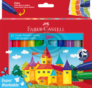 Faber-Castell Filctollk&eacute;szlet 12db-os kast&eacute;lyos JUMBO
