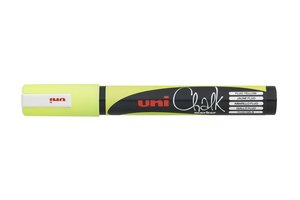 Folyékony krétamarker, UNI-BALL PWE-5M, fluo sárga kúpos hegy