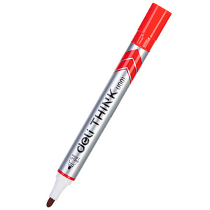 Deli Táblafilc piros kerek heggyel, Írásvastagság: 2 mm