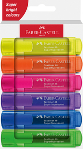 Faber-Castell Szövegkiemelő készlet 6db-os 46 fluoreszkáló papír dobozban (sárga,narancs,rózsaszín,lila,kék,zöld,)
