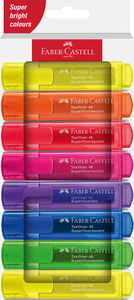 Faber-Castell Szövegkiemelő készlet 8db-os 46 fluoreszkáló papír dobozban (2db sárga,narancs,piros,rózsaszín,lila, kék,zöld)