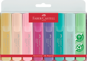 Faber-Castell Szövegkiemelő készlet 8db-os 46 pasztell műanyag tartóban (vanília,púder,pirosító,lilás rózsaszín,lila, türkiz,trópusi,világoszöld)