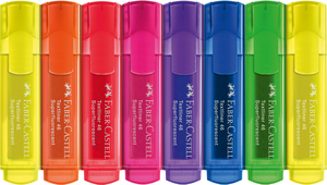 Faber-Castell Szövegkiemelő készlet 4db-os 46 fluoreszkáló papír dobozban (sárga,narancs,rózsaszín,zöld)