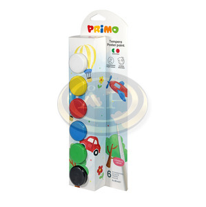 Tempera PRIMO Poster Paint  253TB6EP  6x25 ml, t&eacute;gelyes + ecset