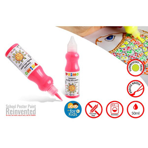 Tempera PRIMO 50ml, finomkih&uacute;z&oacute;val 2001BRF50370 neon r&oacute;zsasz&iacute;n