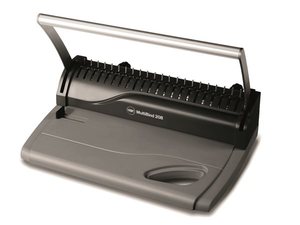 GBC MultiBind 208 Spir&aacute;loz&oacute;g&eacute;p, f&eacute;m &eacute;s műanyag spir&aacute;lk&ouml;t&eacute;shez, manu&aacute;lis, 125 lap