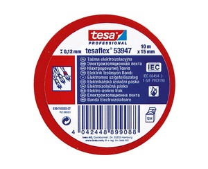 Szigetelőszalag TESA 53947-00, 10m x 15mm, piros