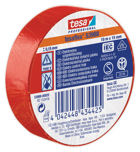 Szigetelőszalag TESA 53947-00, 10m x 15mm, piros