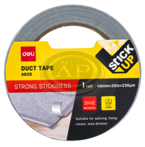 DELI StickUp Ragaszt&oacute;szalag sz&ouml;vetes, ez&uuml;st szinű, 48mm x 20fm