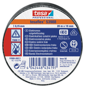 TESA 53947-05 Szigetelőszalag, fekete 20fmx19mm