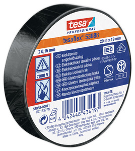 TESA 53947-05 Szigetelőszalag, fekete 20fmx19mm