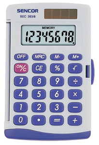 Zsebszámológép SEC 263/8 napelem+elem SENCOR