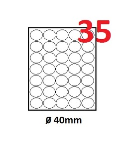 Köretikett 40mm 5 lap/csomag