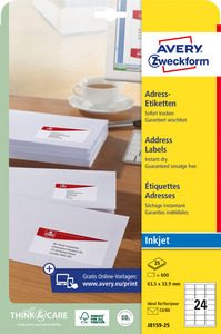 AVERY-ZWECKFORM J8159 etikett 64x34mm fehér