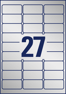 Avery ipari ezüst poliészter etikett 63,5 x 29,6 mm 20 ív/csomag