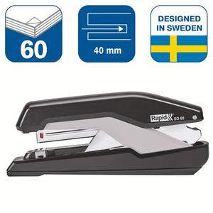 Rapid S060 Supreme SuperFlatClinch f&eacute;lt&aacute;ras tűzőg&eacute;p, 60 lap, fekete (Omnipress technol&oacute;gia)