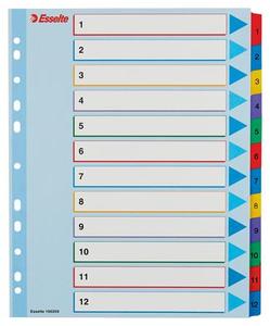 Esselte Maxi Regiszter, lamin&aacute;lt karton, A4 , 1-12, &uacute;jra&iacute;rhat&oacute;, 100209