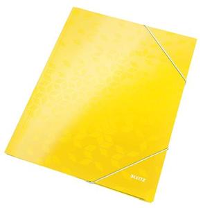Gumis mappa, 15 mm, karton, A4, LEITZ Wow, sárga